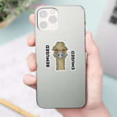 Bemused Emused Funny Emu Pun Small Contour Cut Sticker (Phone)