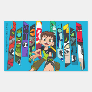 Ben 10 Alien Collection Graphic Rectangular Sticker