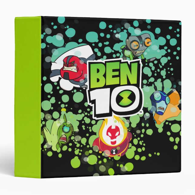 Ben 10 Alien Forms Bubble Graphic 3 Ring Binder (Front/Spine)