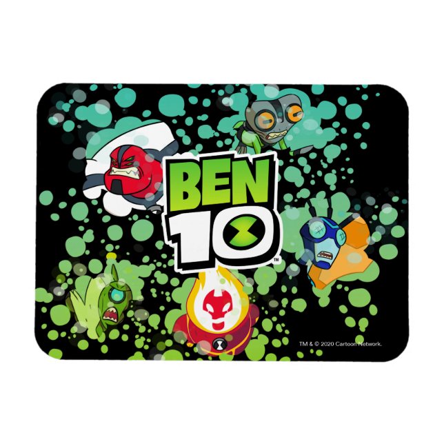 Ben 10 Alien Forms Bubble Graphic Magnet (Horizontal)