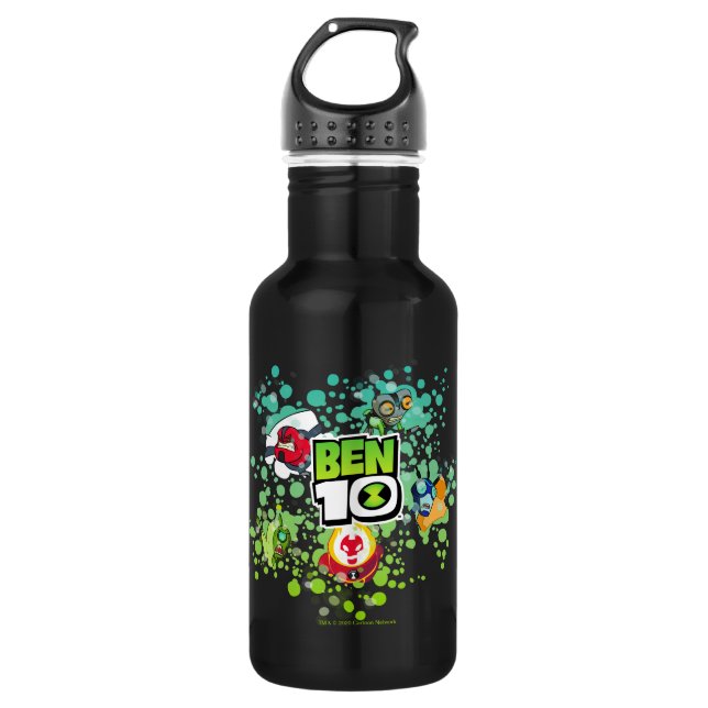 Ben 10 Alien Forms Bubble Graphic Stainless Steel Water Bottle (Front)