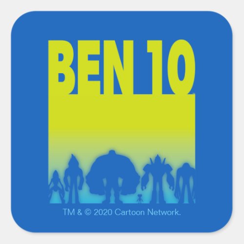 Ben 10 Alien Line_up Logo Square Sticker