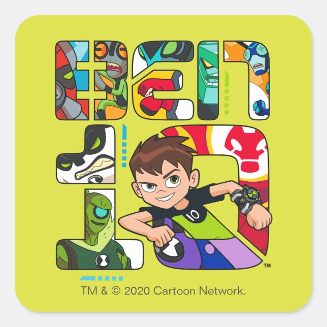 Ben 10 Alien Logo Square Sticker (Front)