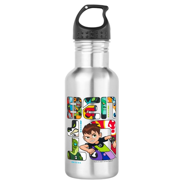 Ben 10 Alien Logo Stainless Steel Water Bottle (Front)