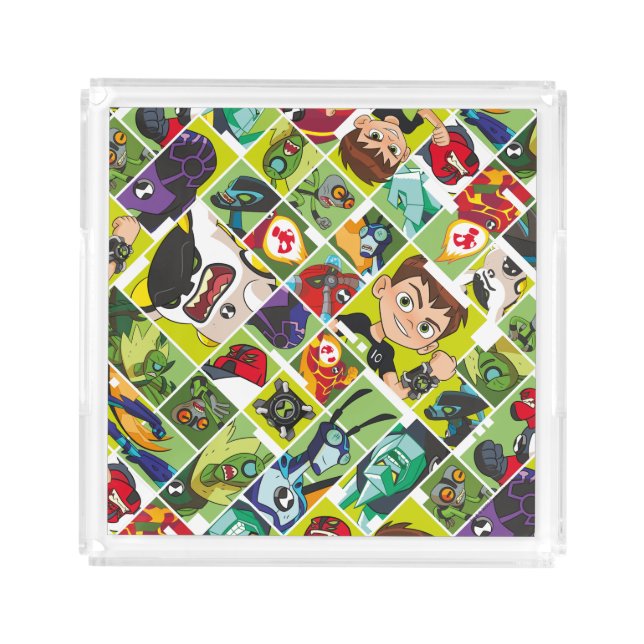 Ben 10 Alien Tile Pattern Acrylic Tray (Front)
