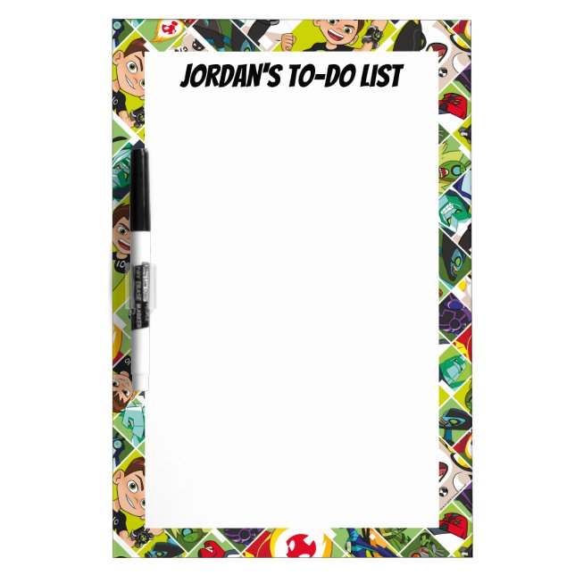 Ben 10 Alien Tile Pattern Dry Erase Board (Front)
