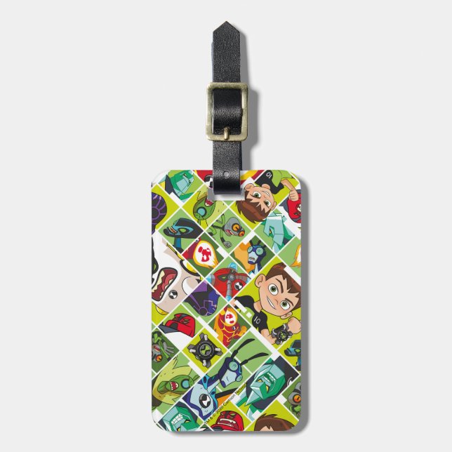 Ben 10 Alien Tile Pattern Luggage Tag (Front Vertical)