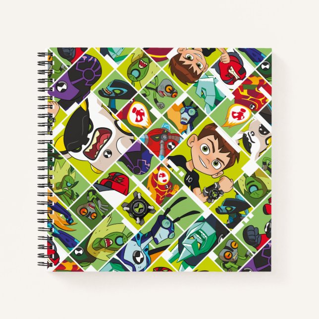 Ben 10 Alien Tile Pattern Notebook (Front)