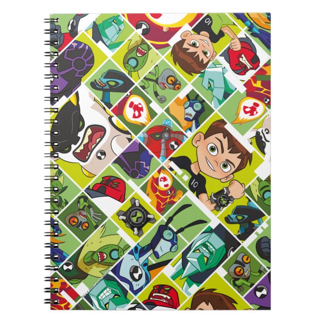 Ben 10 Alien Tile Pattern Notebook (Front)