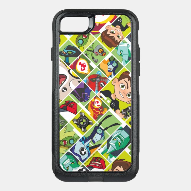 Ben 10 Alien Tile Pattern Otterbox iPhone Case (Back)