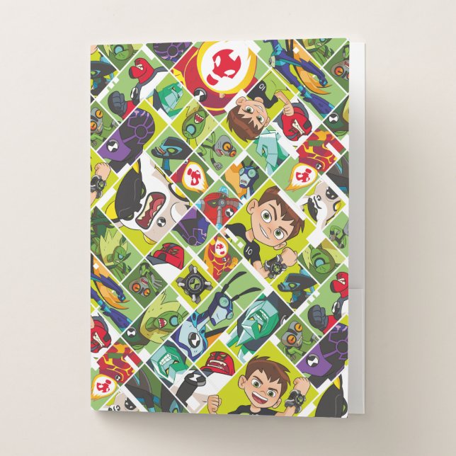 Ben 10 Alien Tile Pattern Pocket Folder (Front)
