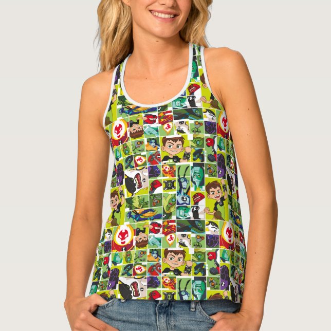 Ben 10 Alien Tile Pattern Tank Top (Front)