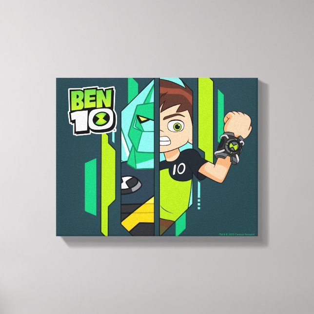 Ben 10 Diamondhead DNA Transformation Canvas Print (Front)