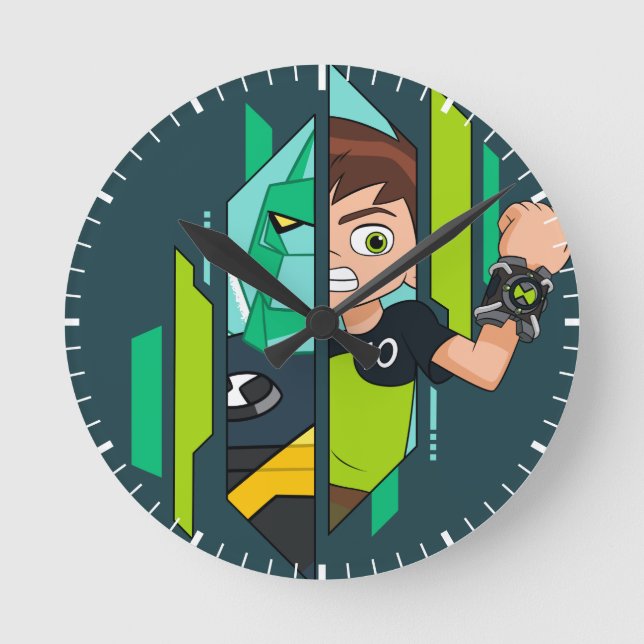 Ben 10 Diamondhead DNA Transformation Round Clock (Front)