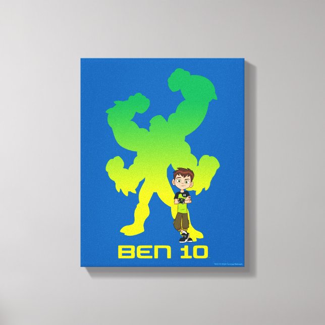 Ben 10 & Four Arms Shadow Canvas Print (Front)