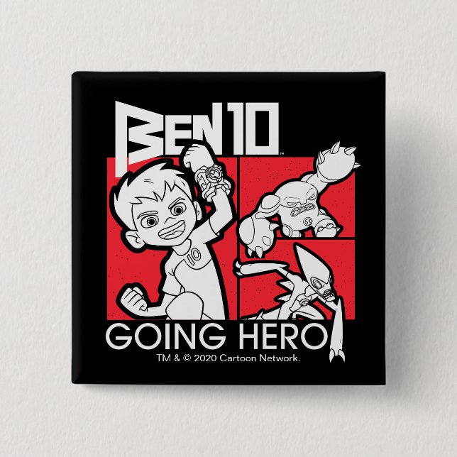 Ben 10 Going Hero Button (Front)