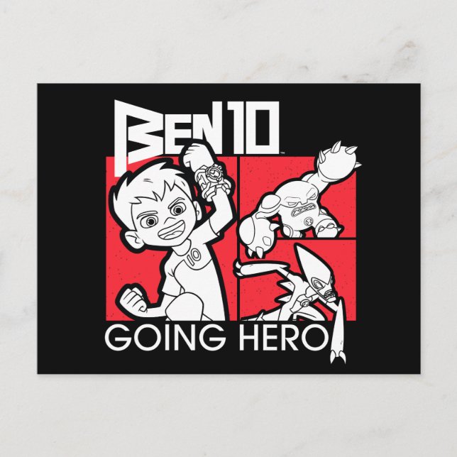 Ben 10 Going Hero Invitation Postcard (Front)