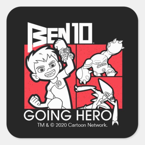 Ben 10 Going Hero Square Sticker