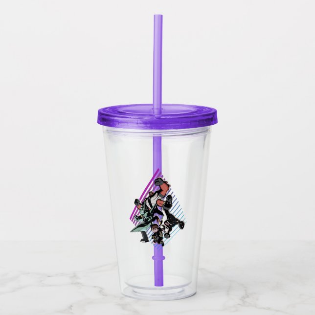 Ben 10 Retro Alien Group Graphic Acrylic Tumbler (Front)