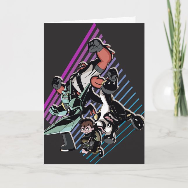 Ben 10 Retro Alien Group Graphic Card (Front)