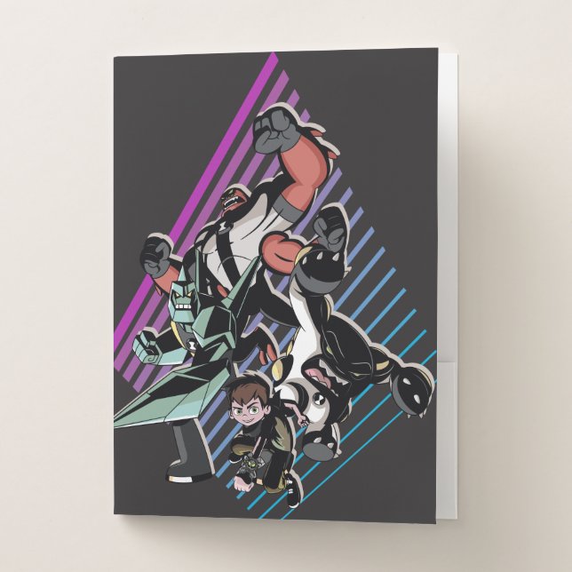 Ben 10 Retro Alien Group Graphic Pocket Folder (Front)