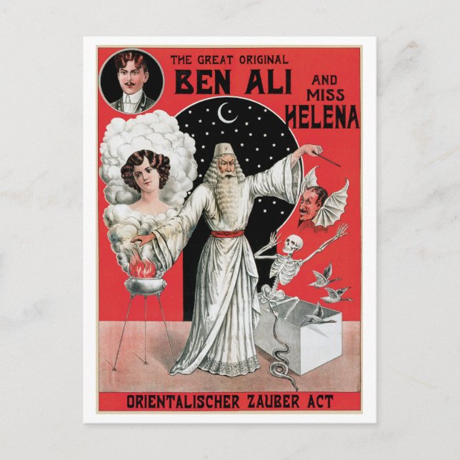 Ben Ali ~ Illusionist Magician Vintage Magic Act Postcard (Front)