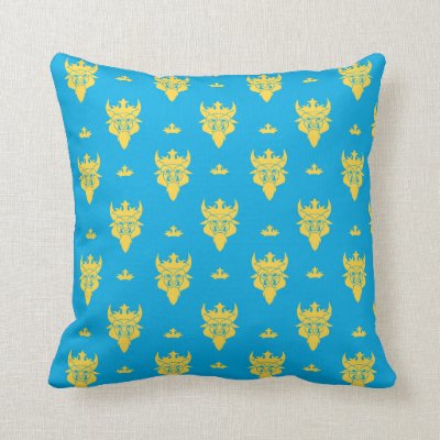 Ben Beast Head Pattern Throw Pillow