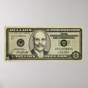 Ben Bernanke Billion Bank Note Print