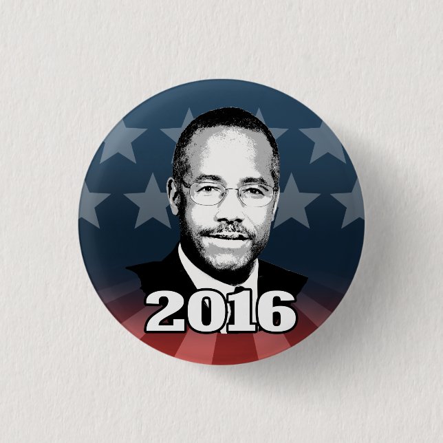 BEN CARSON 2016 CANDIDATE PINBACK BUTTON (Front)