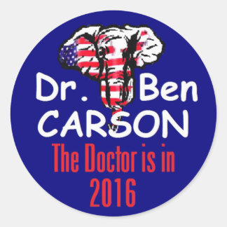 Ben CARSON 2016 Classic Round Sticker