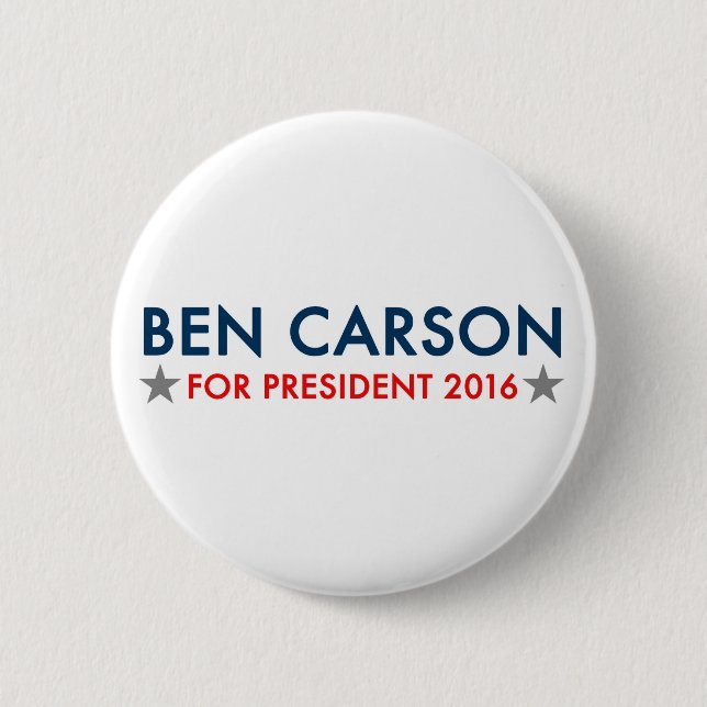 Ben Carson for President 2016 button (Front)