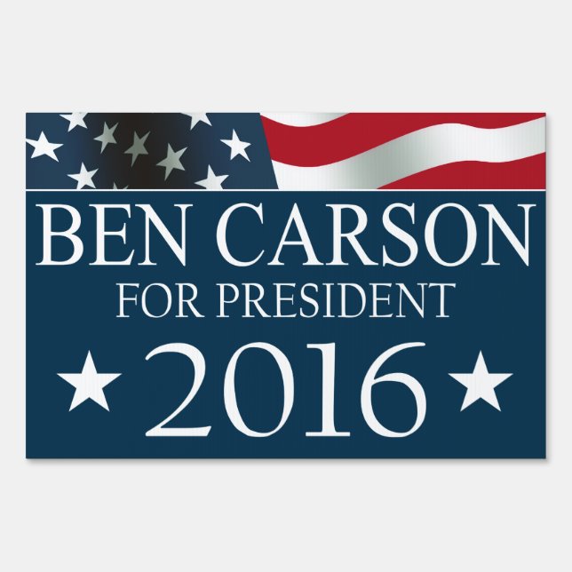 Ben Carson for President 2016 Yard Sign (Front)