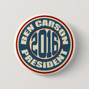 Ben Carson for President in 2016 Pinback Button