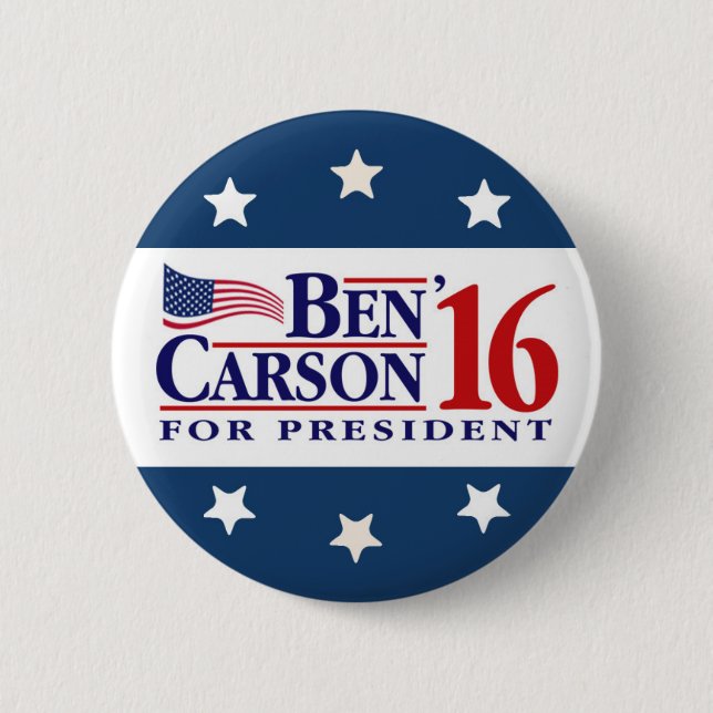 Ben Carson For President Pinback Button (Front)