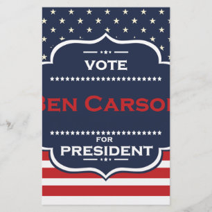 ben carson president stationery