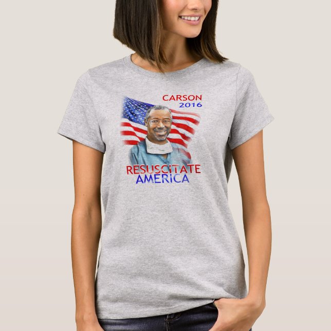 Ben Carson-Resuscitate America 2016 USA Flag T-Shirt (Front)