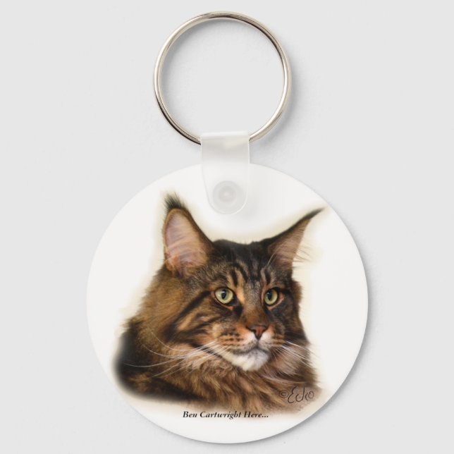 Ben Cartwright Here... Maine Coon Cat keychain (Front)