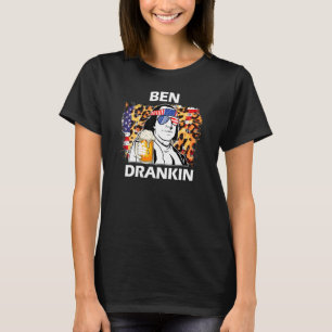 Ben Drankin 4th July Beer Benjamin Franklin Leopar T-Shirt