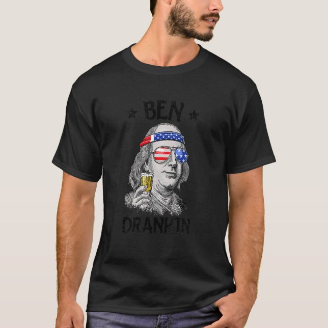 Ben Drankin 4th Of July Benjamin Franklin Men Amer T-Shirt (Front)