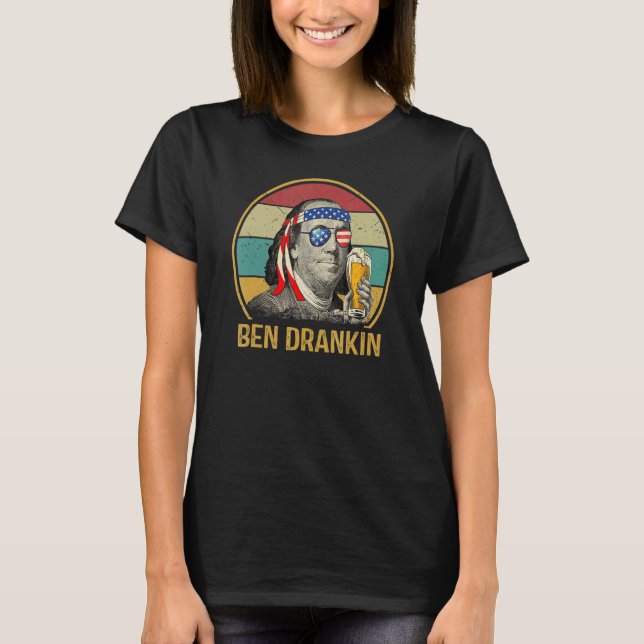 Ben Drankin 4th Of July Benjamin Franklin Men Amer T-Shirt (Front)