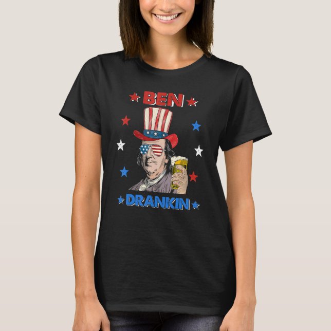 Ben Drankin 4th Of July Benjamin Franklin Men Amer T-Shirt (Front)
