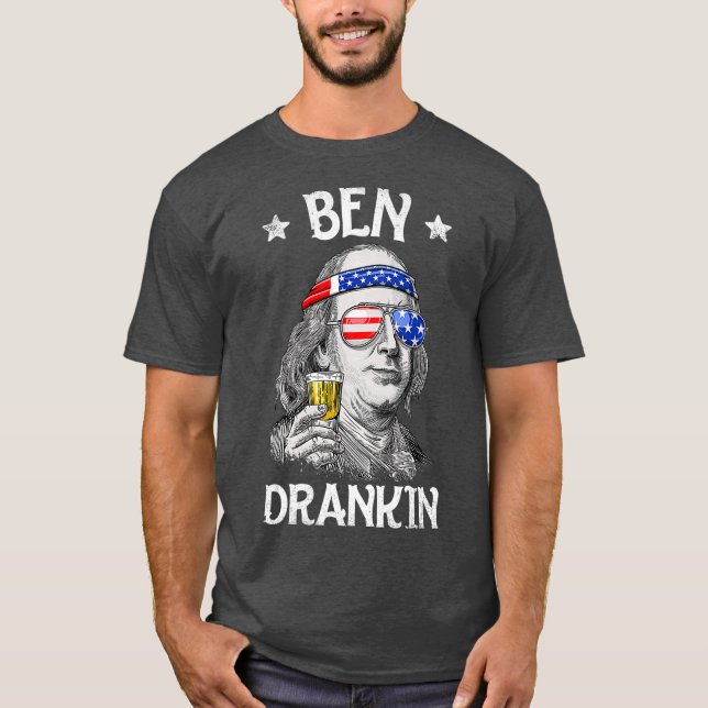 Ben Drankin 4th of July Benjamin Franklin Men T-Shirt (Front)