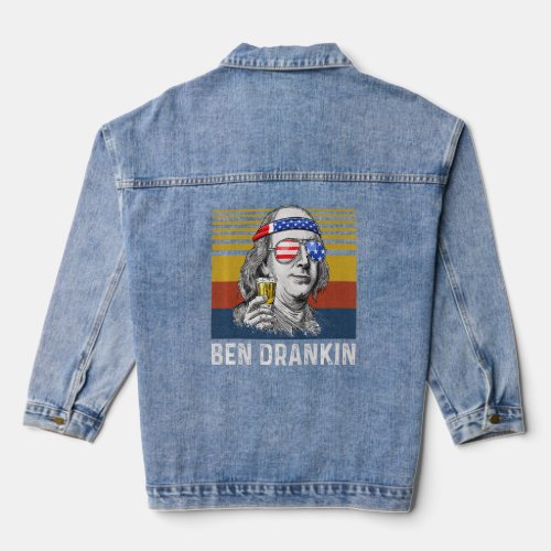 Ben Drankin 4th Of July Benjamin Franklin Men Wome Denim Jacket