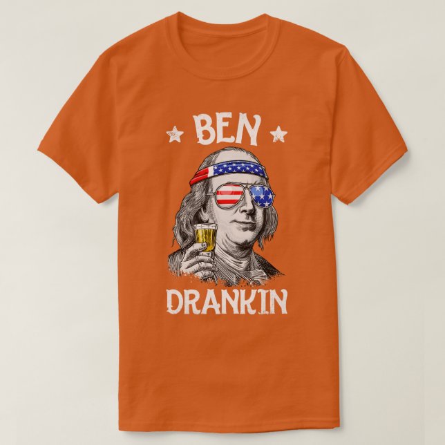 Ben Drankin 4th of July Benjamin Franklin Men Wome T-Shirt (Design Front)
