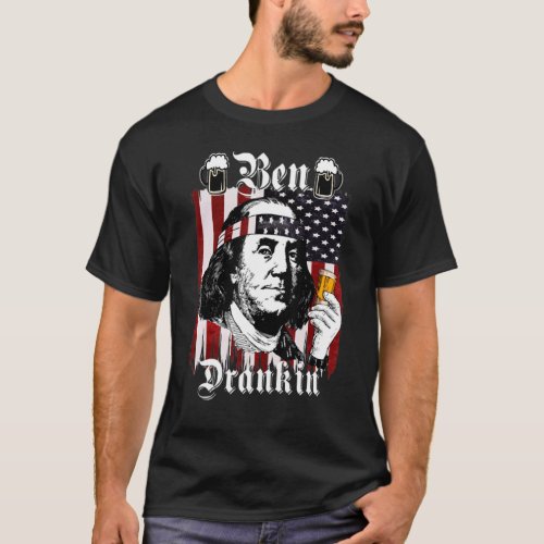 Ben Drankin  4th Of July Benjamin Franklin Usa Fla T_Shirt