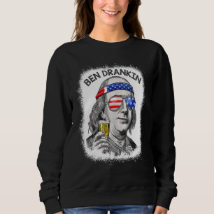 Ben Drankin 4th Of July  Fourth Of July Usa Flag M Sweatshirt