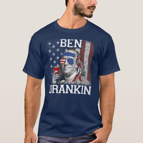 Ben Drankin Beer 4th Of July Funny Patriotic USA  T_Shirt