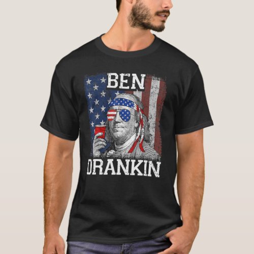 Ben Drankin Beer 4th of July Funny Patriotic USA T_Shirt