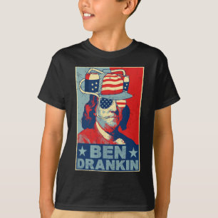 Ben Drankin Beer 4th Of July Retro Beer Lover Drin T-Shirt