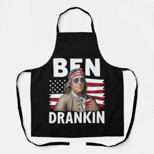 Ben Drankin Beer 4th of July Vintage Flag Funny Apron